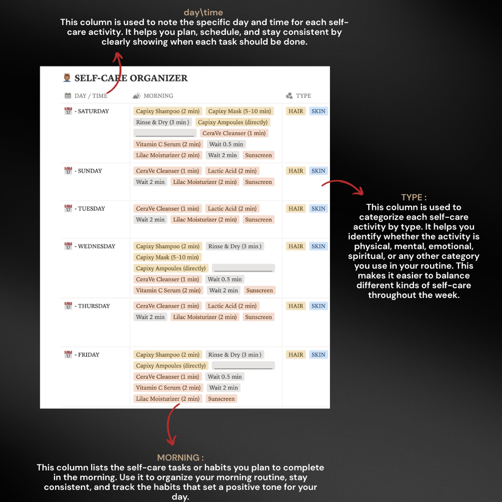 SELF-CARE ORGANIZER | SCHEDULE