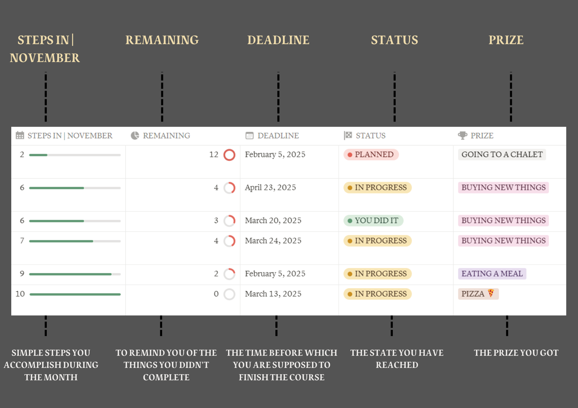 GOAL PERORMANCE TRACKER