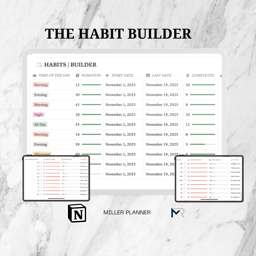 THE HABIT BUILDER | SCHEDULE